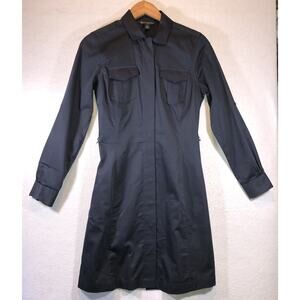 Brooks Brothers Button Up Shirt Dress Pockets Long Sleeve Womens Petite Size 2P